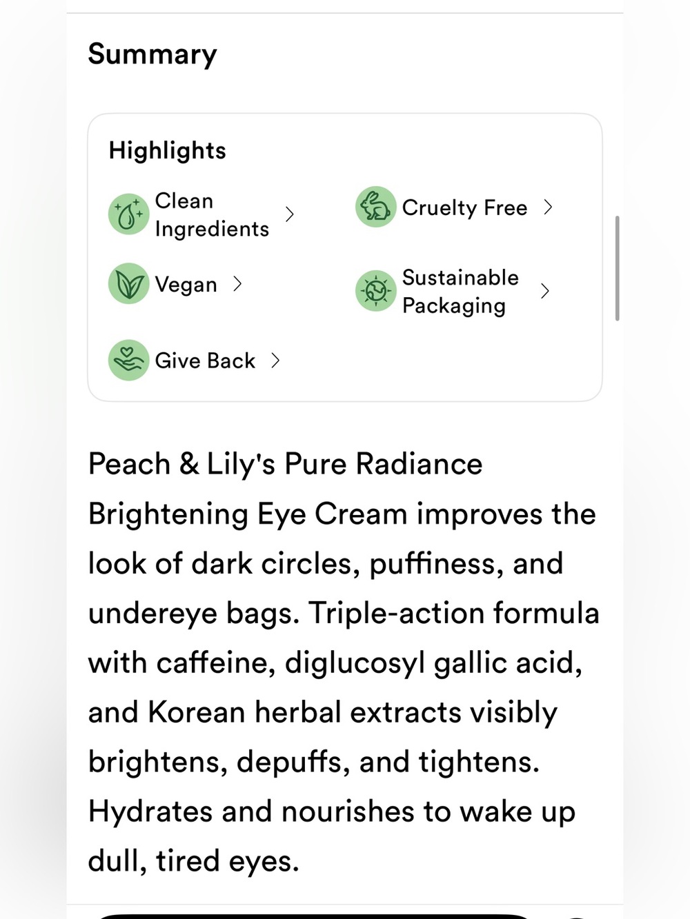 Peach & Lily Pure Radiance Brightening
Eye Cream KOREAN HERBAL EYE COMPLEX NIB - Picture 6 of 15